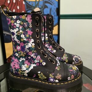Floral Combat Boots